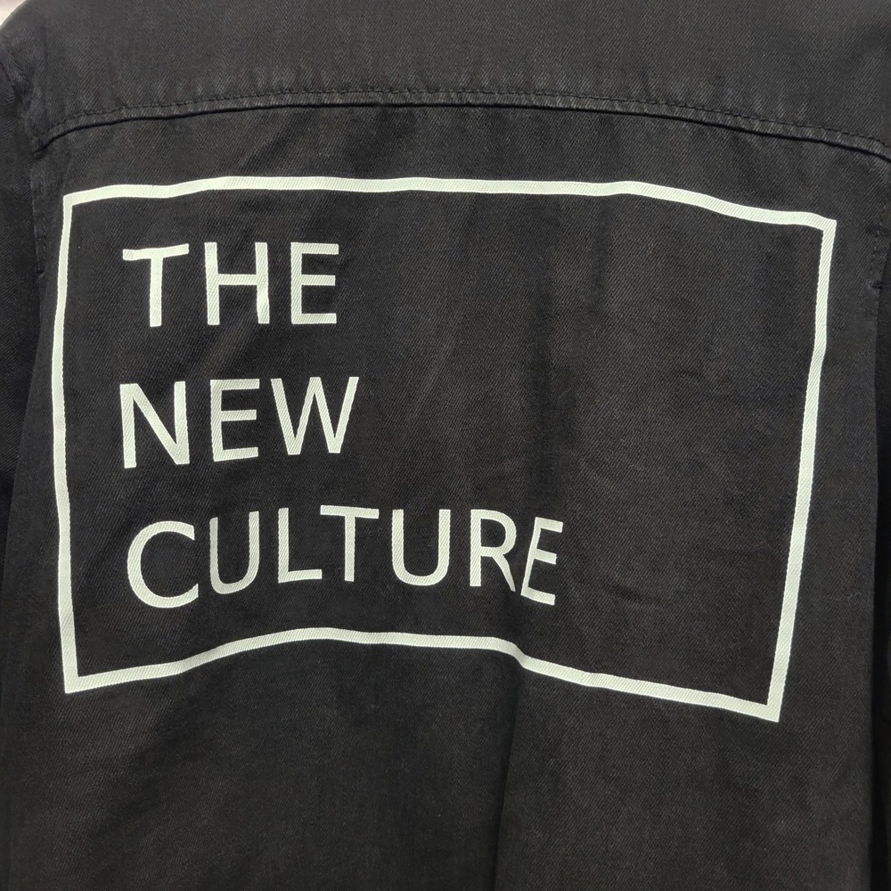 ZARA Man Denim Black Moto Jacket Mens M New Culture Biker Grunge Streetwear Punk - Picture 4 of 9